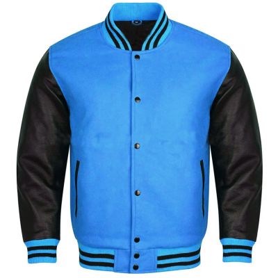Varsity Jacket Sky Blue Black